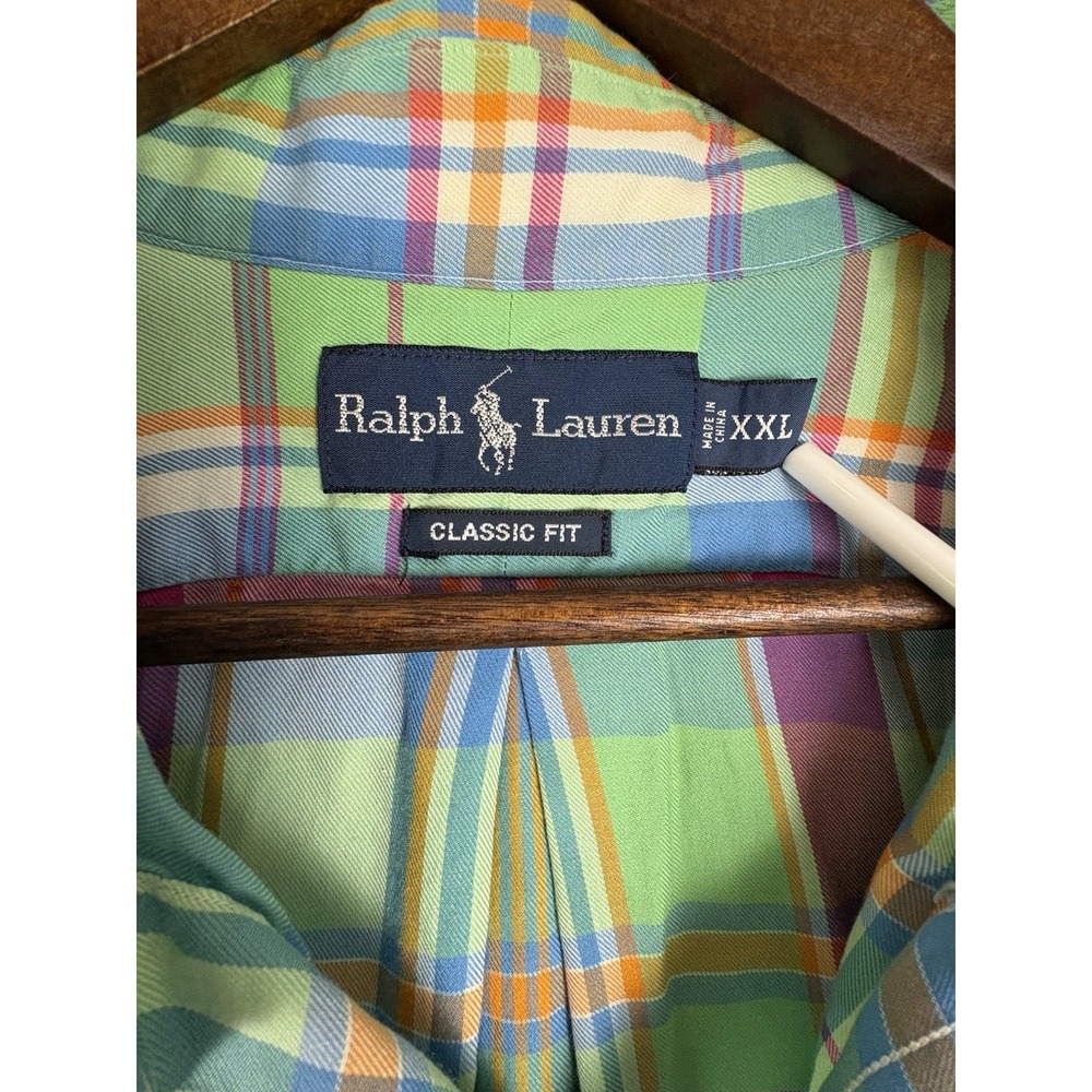 Ralph Lauren Mens Classic Fit Size XXL Plaid Long Sleeve Button Shirt Colorful - Picture 4 of 11